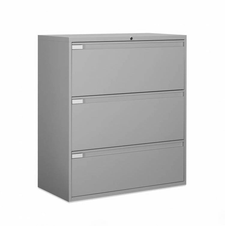 Global 3-drawer lateral file cabinet in grey finish