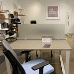 Load image into Gallery viewer, Global Bridges workstation work surface with loop leg assembly and frosted glass divider
