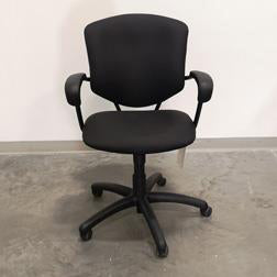 Front view of black Global Supra mid-back task chair