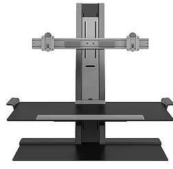 Sit/stand workstation with crossbar