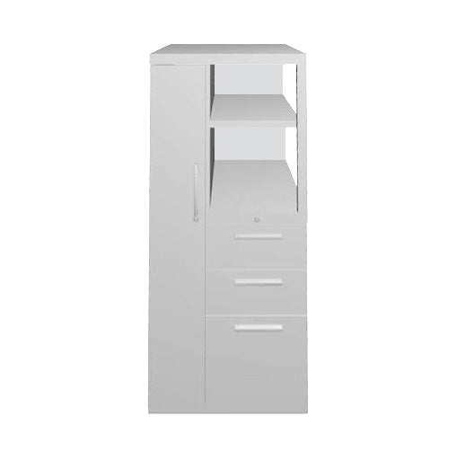 Teknion 4-High left-hand side storage locker in Storm White