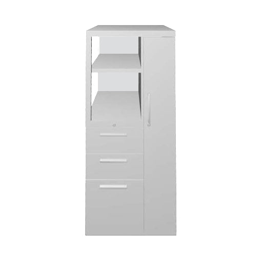 Teknion 4-High right-hand side storage locker in Storm White