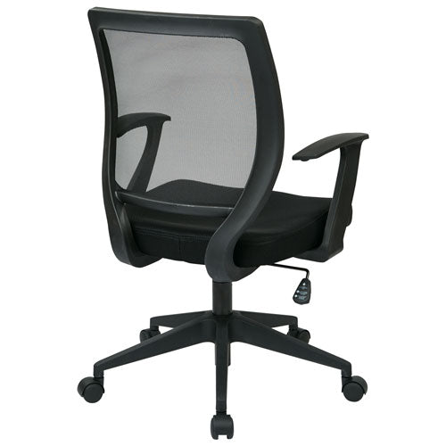 Rear view of black Work Smart mesh back task chair