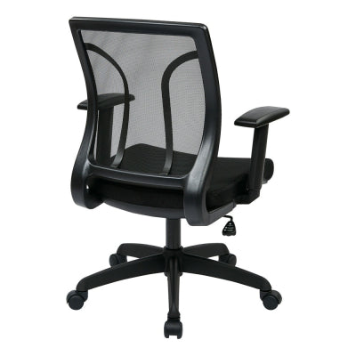 Rear view of black Work Smart mesh backrest with built-in lumbar support