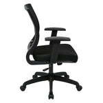 Load image into Gallery viewer, Side view of black Work Smart mesh backrest with built-in lumbar support
