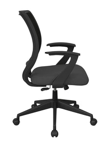 Side view of black Work Smart mesh back task chair