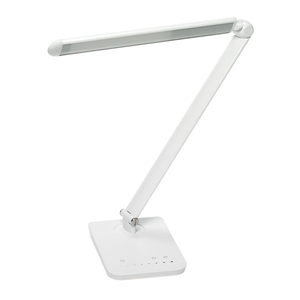 White Safco LED light with flexible multi pivot neck